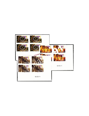 -  Timbres adhésifs "Art Gothique" -  coins datés