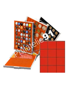 LINDNER Das Original Inserto In Velluto Rosso Scuro Per Cofanetti Monete, 25,75 Mm, Made In Germany