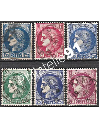 Timbre n° 372 à 376 oblitéré - collection timbres France