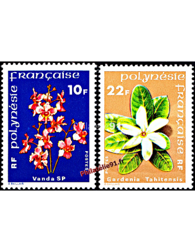 POLYNESIE - n°  128  à 129 ** - fleurs