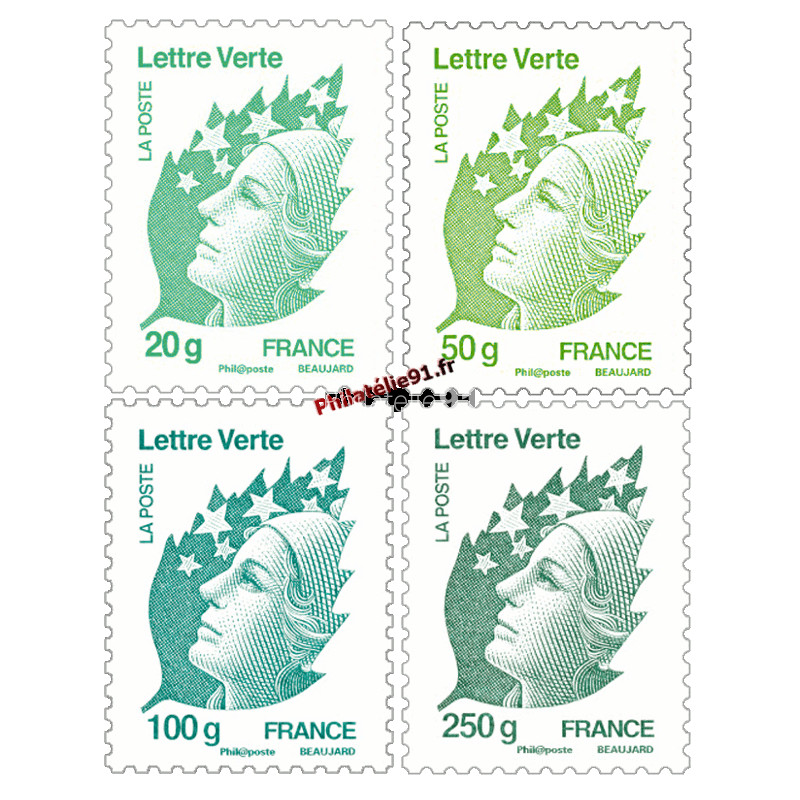 4 feuilles lettre quel timbre vert
