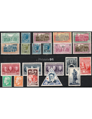 MONACO - Lot de timbres neufs* avec...