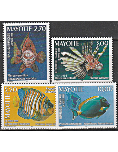 Mayotte - n°   71 à 74 ** - Poissons...