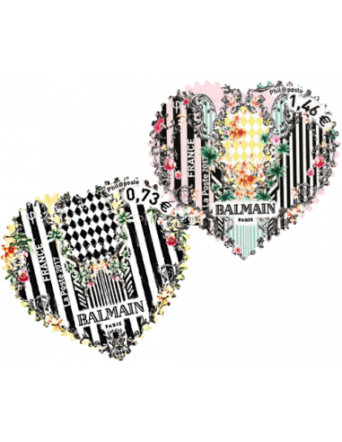Timbres autoadhésifs Coeur Balmain Paris 2017 