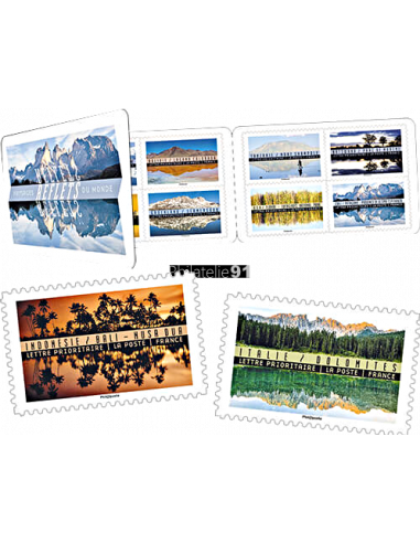 Carnet 1360, reflets Paysages du Monde, collection timbres France