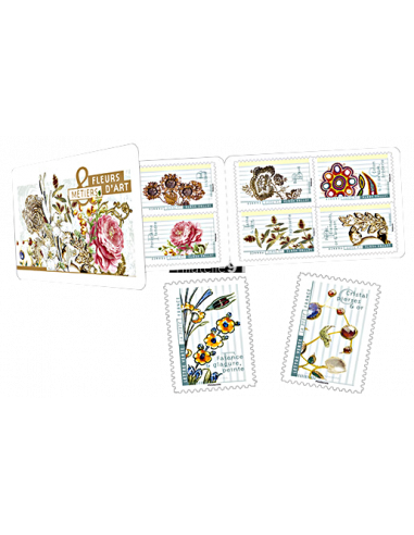 Carnet 1410, Fleurs et métiers d'Art, collection timbres France