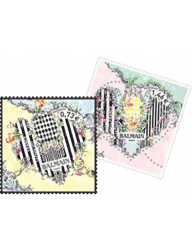 timbre oblitéré 2017 Coeur de Balmain YT 5118 