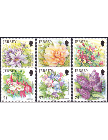 JERSEY - n° 1346 à 1351 ** - Fleurs...