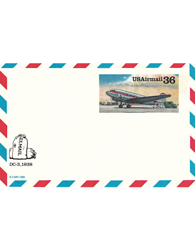 ÉTATS-UNIS - Entier Postal DC-3 -...