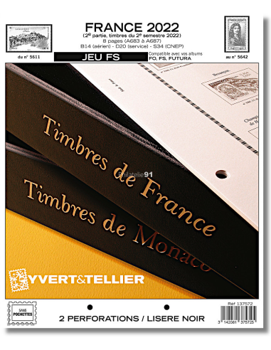 Feuilles SC Yvert et Tellier pour timbres France 1er semestre 2021