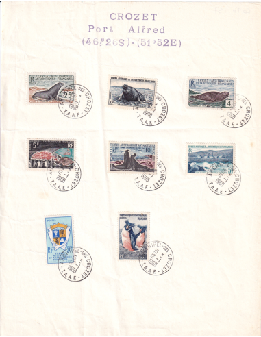 TAAF - Lot de 8 timbres oblitérés sur...