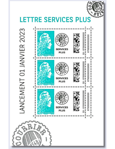 BF  155 ** - Bloc de 3 timbres Lettre...