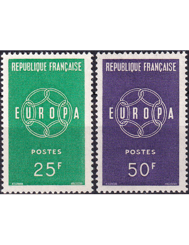 FRANCE - n° 1218 à 1219 ** - Europa 1959