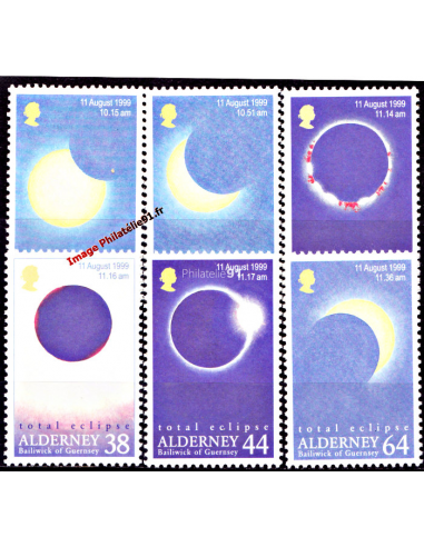 ALDERNEY - n°  132 à 137 - Eclipse...