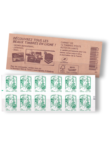 Carnet n° 858-C5, adhésif, collection timbres France