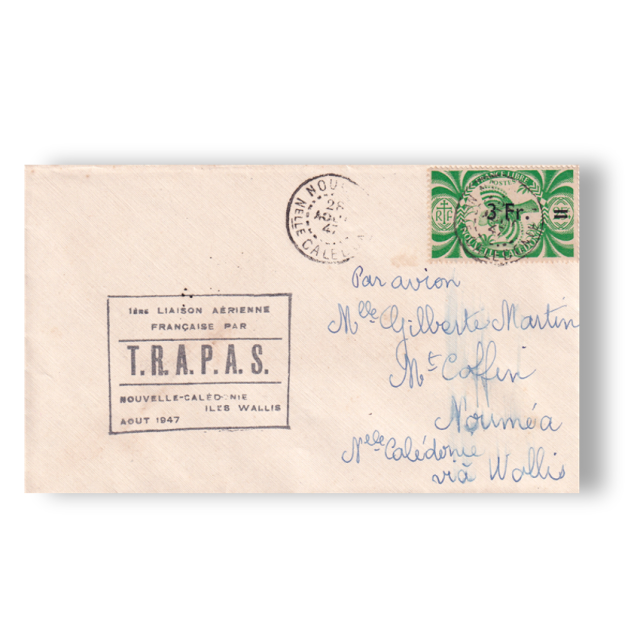Nouvelle-Calédonie, Enveloppe 1er vol par T.R.A.P.A.S, lettres