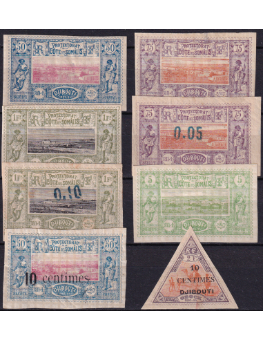 COTE DES SOMALIS - Lot de 8 timbres *...