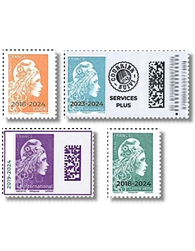 - Les 4 timbres Marianne l'Engagée...