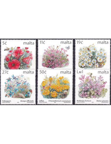MALTE - n° 1163 à 1168 ** - Fleurs (III)