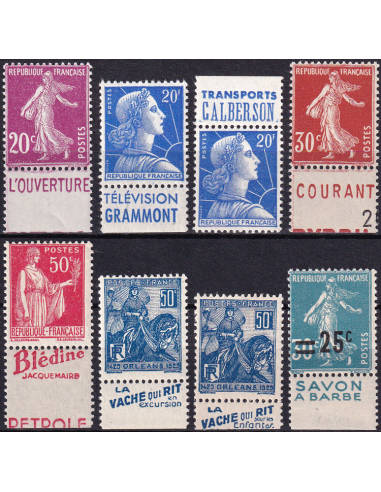 FRANCE - Lot de 8 timbres ** avec...